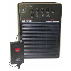 Nady WA-125U LT WA-125U Single Channel UHF Wireless Portable PA System W/ Lapel Microphone