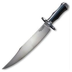 Cold Steel Natchez Bowie, Black Linen Micarta Handle, Leather Sheath