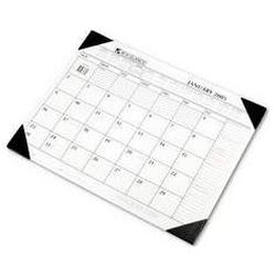 At-A-Glance Nonrefillable Two-Color Monthly Vinyl Desk Pad Calendar, 22 x 17, Black Holder (AAGSK117000)