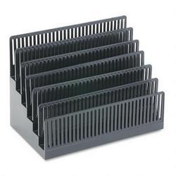 RubberMaid Note Rack, 6 Tiered Compartments, 8-1/4w x 4-3/4d x 6h, Black (RUB16031)
