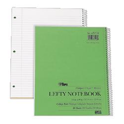 Tops Business Forms Notebook,Lefty Kraft,1-Subject,College Ruled,11 x9 ,80 Sheet (TOP65128)