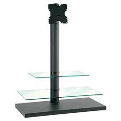 OmniMount Studio2 Flat Panel Floor Stand - Steel, Wood, Glass - Black