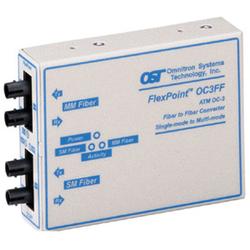 OMNITRON SYSTEMS Omnitron FlexPoint OC3FF Single-Mode to Multimode FiberConverter - 2 x ST - OC-3 - Rack-mountable