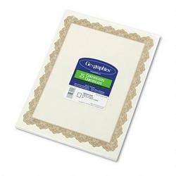 Geographics Optima Gold 8-1/2x11 Award Certificates/Gold Seals, 25 Certificates/25 Seals/Pack (GEO39451)