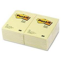 3M Original Canary Yellow Post-It® Plain Note Pads, 4x6, 12 100-Sheet Pads/Pack (MMM659YW)