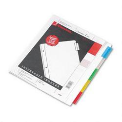Wilson Jones/Acco Brands Inc. Oversized Clear Reinforced Insertable Tab Index, White, 5 Multicolor Tabs, 1 Set (WLJ55205)