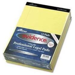 Ampad/Divi Of American Pd & Ppr evidence® perforated 8-1/2x11-3/4 pads, legal rule, red margin, canary, 50 shts, dozen (AMP20220)