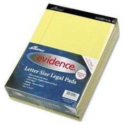 Ampad/Divi Of American Pd & Ppr evidence® perforated 8-1/2x11-3/4 pads, narrow rule, red margin, canary, 50 shts,dozen (AMP20222)