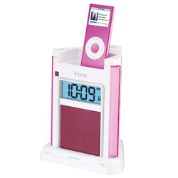 SDI Technologies iHOME IH4 PINK ALARM CLOCK FOR IPOD