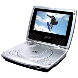JWIN jWin JDVD760 7 TFT LCD Portable DVD Player, Built In Stereo Speakers and Dolby Decoder