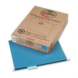 Esselte Pendaflex Corp. 100% Recycled Hanging File Folders, 1/5 Cut, Letter Size, Blue, 25/Box