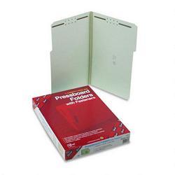 Smead Manufacturing Co. 2 Fastener Gray Green Pressboard Folders, Legal, 1/3 Cut, 1 Exp., 25/Box