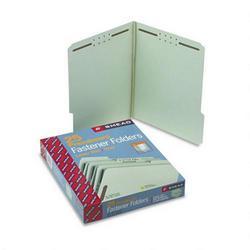 Smead Manufacturing Co. 2 Fastener Gray Green Pressboard Folders, Letter, 1/3 Cut, 1 Exp., 25/Box