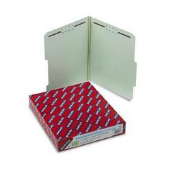Smead Manufacturing Co. 2 Fastener Gray Green Pressboard Folders, Letter, 2/5 Cut, 1 Exp., 25/Box