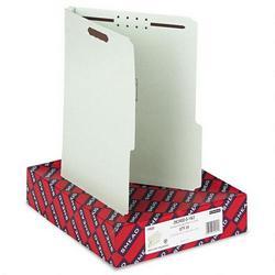 Smead Manufacturing Co. 2 Fastener Gray Green Pressboard Folders, Letter, 2/5 Right Cut, 2 Exp., 25/Box