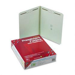 Smead Manufacturing Co. 2 Fastener Gray Green Pressboard Folders, Letter, Straight Cut, 2 Exp., 25/Box