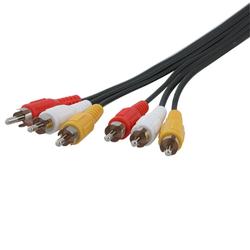 Eforcity 3 RCA Composite Video + Audio Cable - 5 Ft / 1.50 m