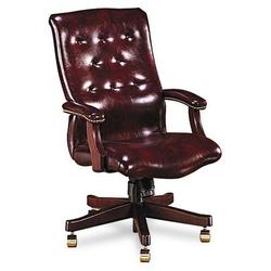 HON 6540 Series Executive High Back Swivel Chair with Burgundy Vinyl Upholstery