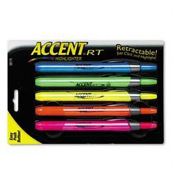 Faber Castell/Sanford Ink Company Accent® Highlighter Retractable, Five Color Fluorescent Set