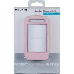 BELKIN COMPONENTS Belkin Sleeve with Belt Clip for iPhone - Leather - Pink