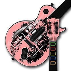 WraptorSkinz Big Kiss Black on Pink Skin by TM fits Nintendo Wii Guitar Hero III (3) Les Paul Contro