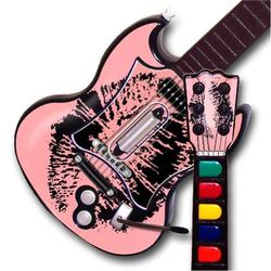WraptorSkinz Big Kiss Black on Pink TM Skin fits All PS2 SG Guitars Controllers (GUITAR NOT INCLUDED