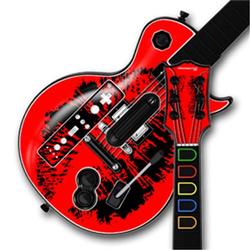 WraptorSkinz Big Kiss Black on Red Skin by TM fits Nintendo Wii Guitar Hero III (3) Les Paul Control