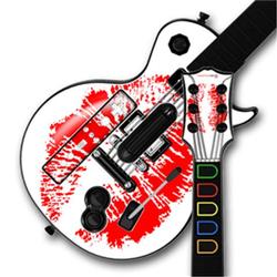 WraptorSkinz Big Kiss Red on White Skin by TM fits Nintendo Wii Guitar Hero III (3) Les Paul Control