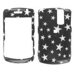 Wireless Emporium, Inc. Blackberry Curve 8330 Black w/White Stars Snap-On Protector Case Faceplate