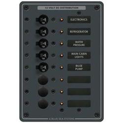 Blue Sea System Blue Sea 3023 DC 8 Position Breaker Panel (Black Switches)