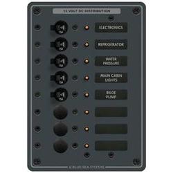 Blue Sea System Blue Sea 3023 DC 8 Position Breaker Panel (Black Switches)
