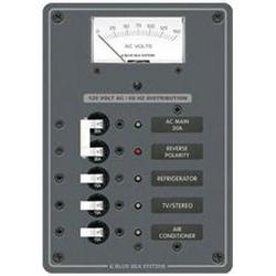 Blue Sea System Blue Sea 3043 AC Main +3 Positions Toggle Circuit Breaker Panel (Black Switches)