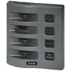 Blue Sea System Blue Sea 4304 WeatherDeck Water Resistant Fuse Panel - 4 Position - Gray