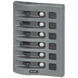 Blue Sea System Blue Sea 4376 WeatherDeck Water Resistant Circuit Breaker Panel - 6 Position - Gray