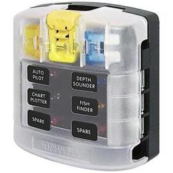 Blue Sea System Blue Sea 5028 ST Blade Fuse Block w/ Cover - 6 Circuit without Negative Bus