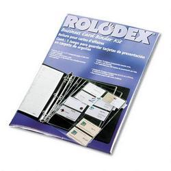 Rolodex Corporation Business Card Binder Kit, 300 Card Cap, 15, 8 1/2 x 11 Pages, 6 Index Tabs