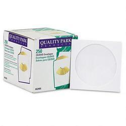 Quality Park CD/DVD Paper Sleeves, 24 lb.,White, 250 Sleeves per Box