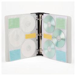 INNOVERA CD/DVD Three Ring Binder, 11 1/2w x 2d x 11 7/8h, Midnight Blue/Clear