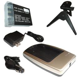 HQRP {COMBO} Premium Charger & Li-12B Battery for Olympus Stylus Series: 500, 800, 1000 + Tripod