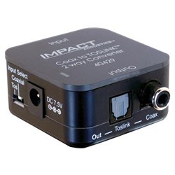 Impact Acoustics Cables To Go Dual-Output Digital Audio Adapter - RCA Female, Toslink Female to RCA Female, Toslink Female
