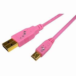 CABLES UNLIMITED Cables Unlimited KaBLING Pink 2 Meter High-Speed USB 2.0 Gold Connector Mini5 Cable - 1 x Type A USB - 1 x Mini Type B USB - 6.56ft - Pink
