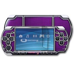 WraptorSkinz Carbon Fiber Purple and Chrome Skin and Screen Protector Kit fits Sony PSP Slim