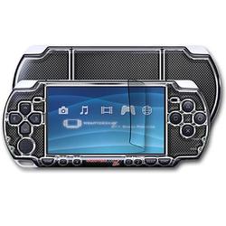 WraptorSkinz Carbon Fiber and Chrome Skin and Screen Protector Kit fits Sony PSP Slim