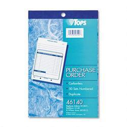 Tops Business Forms Carbonless Purchase Order Book, Duplicate, Numbered, 5 1/2x7 7/8, 50 Sets/Black