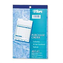 Tops Business Forms Carbonless Purchase Order Book, Triplicate, Numbered, 5 1/2x7 7/8, 50 Sets/Black