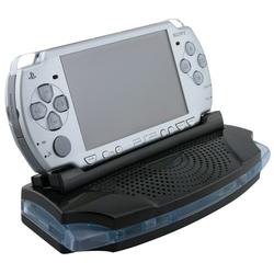 Eforcity Charging & Speaker Cradle for Sony PSP Slim 2000, Black w/ Blue Light