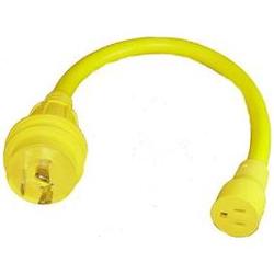 Charles Marine Charles 15 Amp To 30 Amp 125 Volt Straight Adapter Yellow