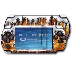 WraptorSkinz Chrome Drip On Fire Skin and Screen Protector Kit fits Sony PSP Slim