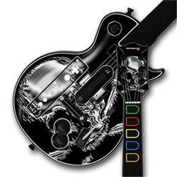 WraptorSkinz Chrome Skulls on Black Skin by TM fits Nintendo Wii Guitar Hero III (3) Les Paul Contro