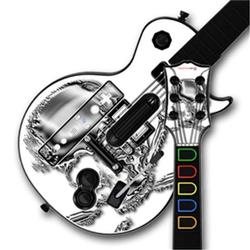 WraptorSkinz Chrome Skulls on White Skin by TM fits Nintendo Wii Guitar Hero III (3) Les Paul Contro